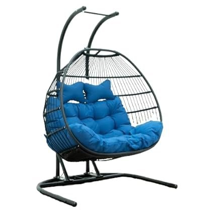 Single Seater Alloy Steel Swing Chair,Hanging Hammock Swing Chair/Without Stand & for Indoor,Outdoor,Patio, Balcony, (Brown & White)