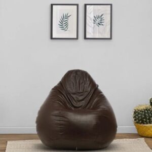 Leatherette Bean Bag in Brown