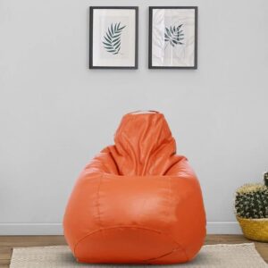 Leatherette Bean Bag in Brown