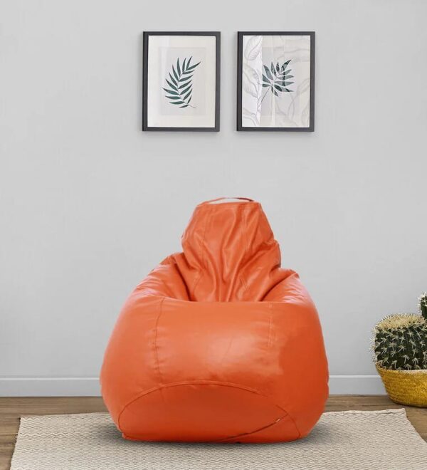 Leatherette Bean Bag in Brown