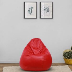 Leatherette Bean Bag in red